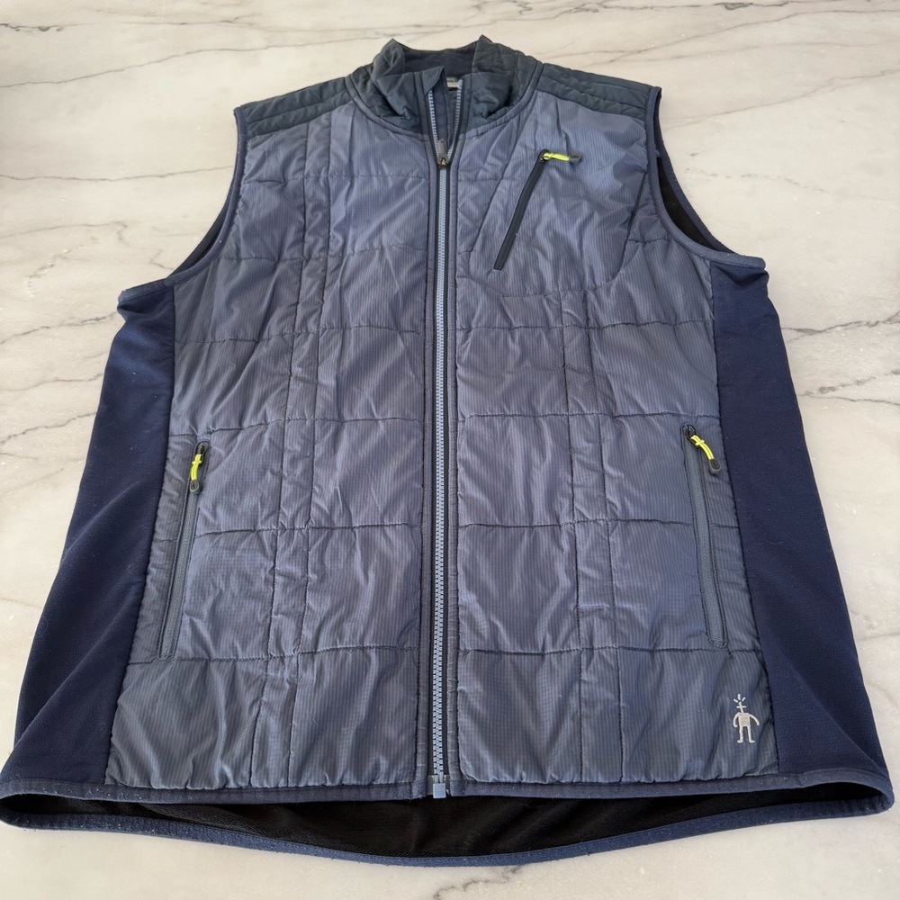 Smartwool Smartloft Quilted Vest Men’s XL Gray Blue Outdoor